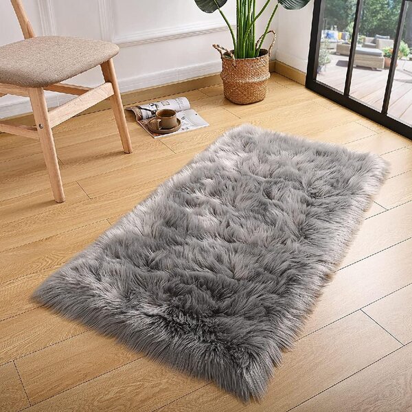 Everly Quinn Faux Fur Solid Color Rug Wayfair